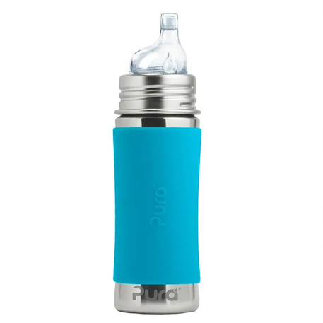 Pura - Biberon À Bec En Inox 325 Ml - Aqua Bleu