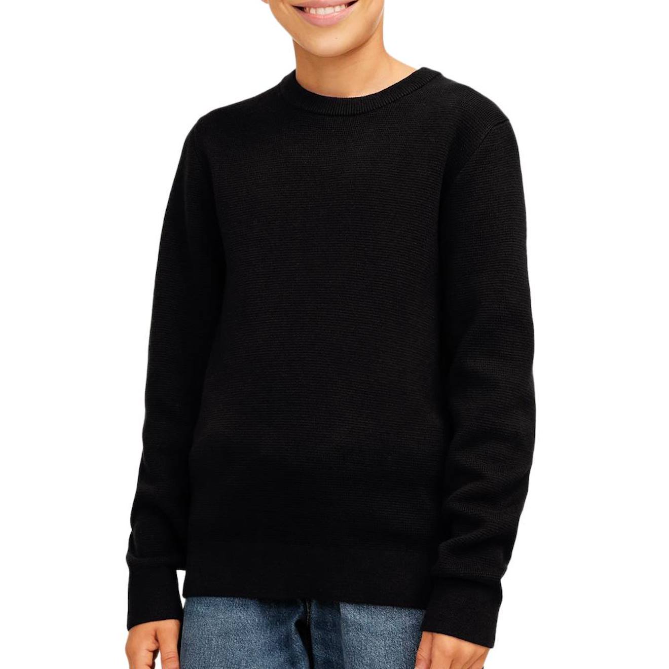 Pull Garçon Knit Neck Noir Pull Garçon Knit Neck Noir