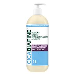 Puériculture-Cica – douche crème reconstituante apaisante (flacon pompe d'1 l) – gel douche pour peaux fragilisées – nettoyant corps s