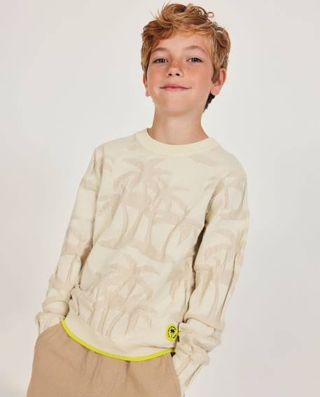 Garçon-Pull garçon en maille avec motif de palmiers