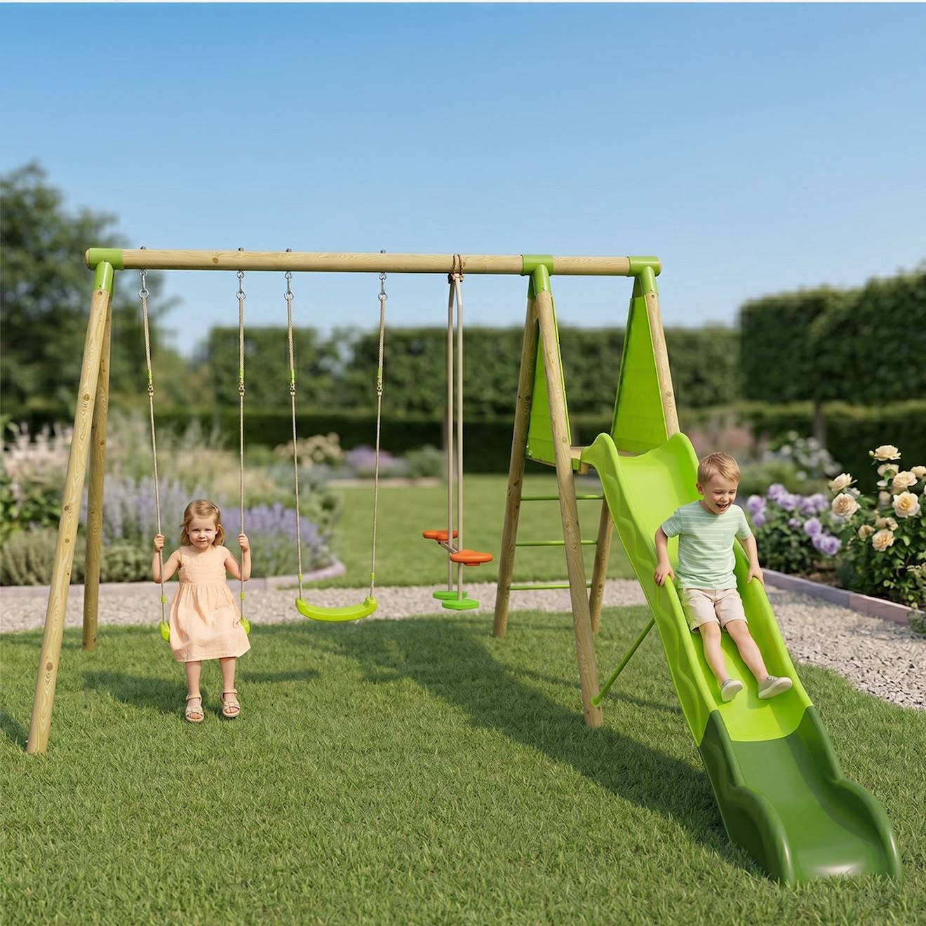 Portique Balançoire En Bois 2,30m Palmi Bois