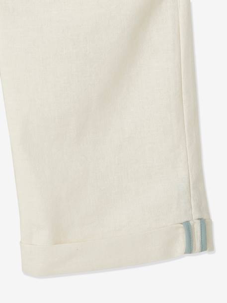 Bermuda garçon cérémonie en coton/lin beige+beige clair+bleu+marine foncé+vert sauge 12 - vertbaudet enfant 