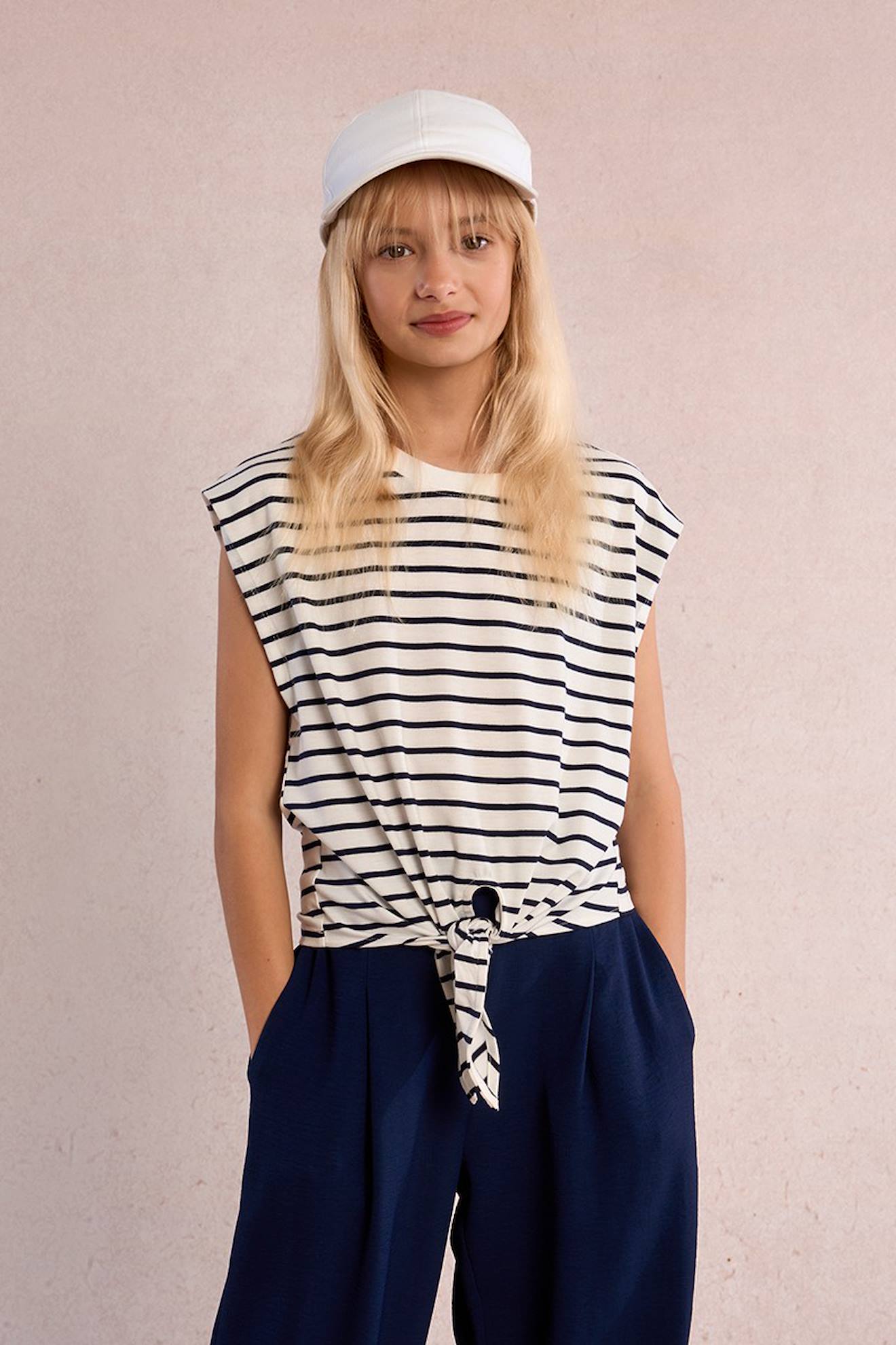 T-shirt Rayé, À Nouer White/navy Blue T-shirt Rayé, À Nouer White/navy Blue