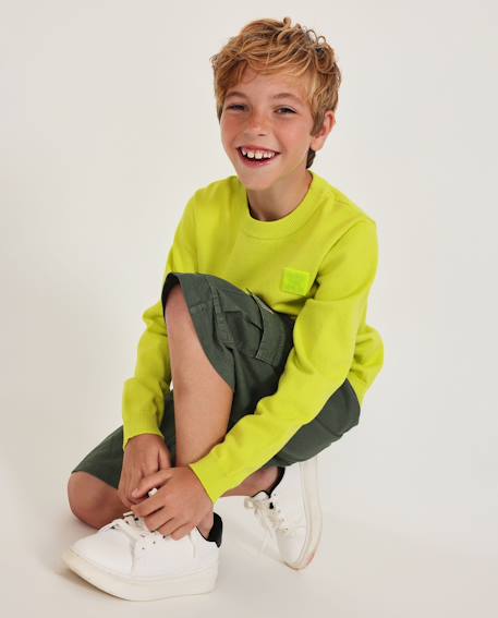 Pull garçon en maille avec poche kangourou  - vertbaudet enfant