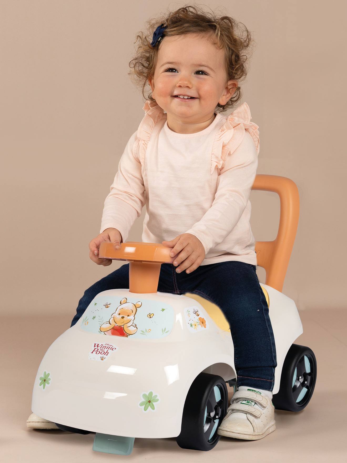 Porteur auto Winnie L'Ourson beige