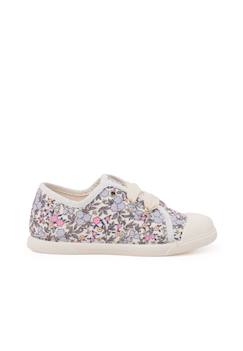 Chaussures-Chaussures bébé 17-26-Marche fille 19-26-Baskets motif floral avec embout renforcé