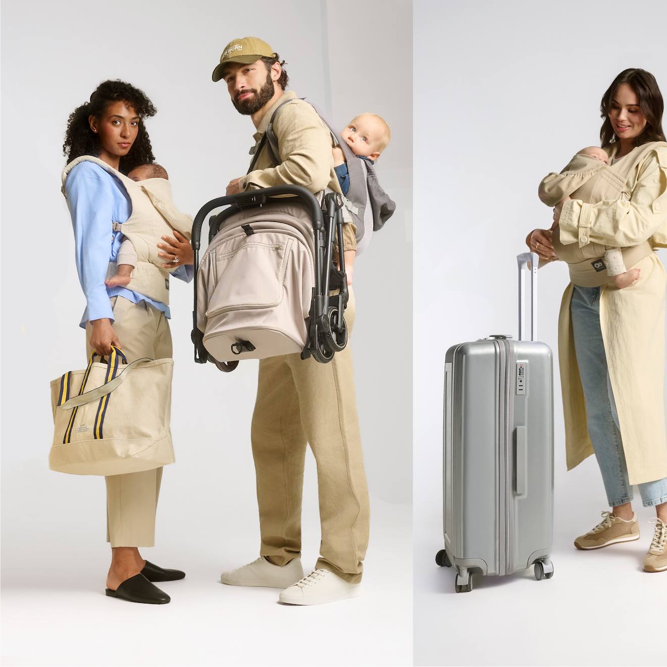Porte-bébé Elara Ergonomique Lin Et Coton 3 Mois À 20 Kg, Position M, Panneau Réglable, Capuche Amovible Beige Beige (Kinderkraft) - Image 1