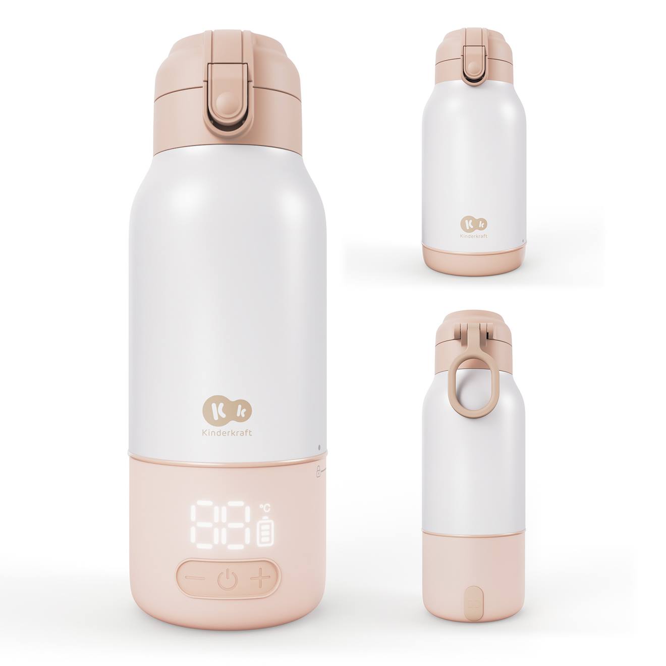 Chauffe-biberon Mobile Kinderkraft Gaja 2 En 1 Avec Thermos 500 Ml, Écran Numérique, Chauffe Rapide Et Maintien Au Chaud 20 H Beige