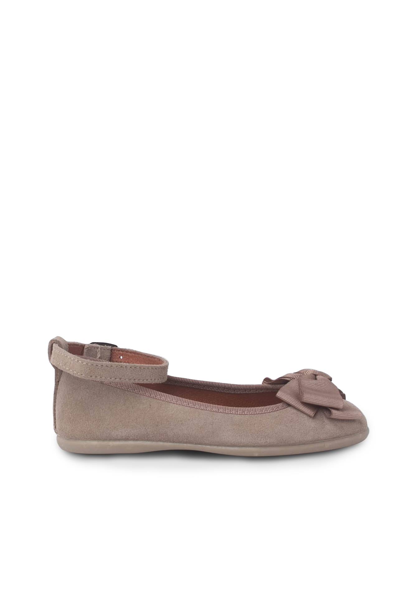 Ballerines Fille Double Nœud Et Bracelet Taupe