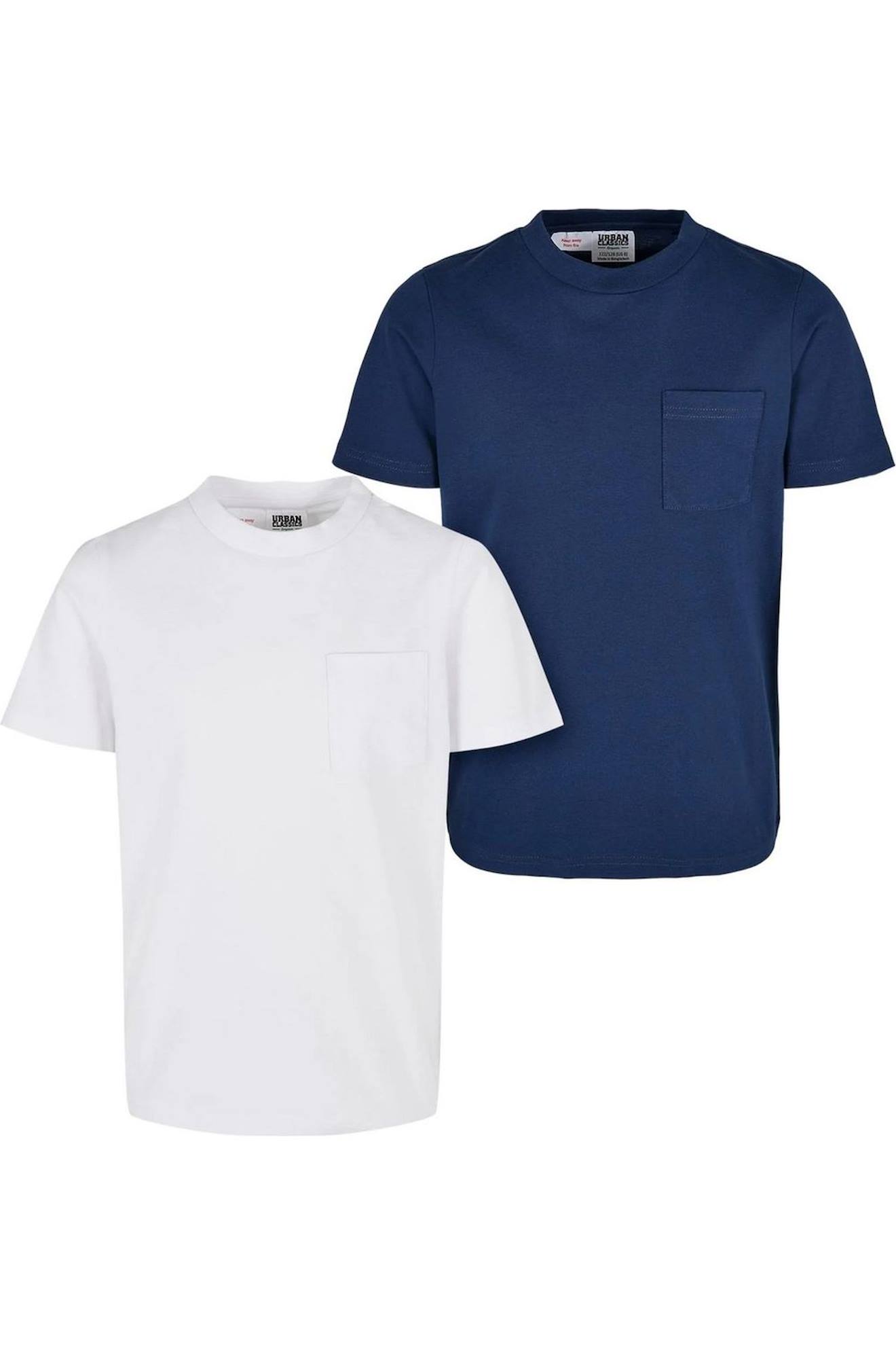T-shirts Basic Blanc / Bleu Foncé