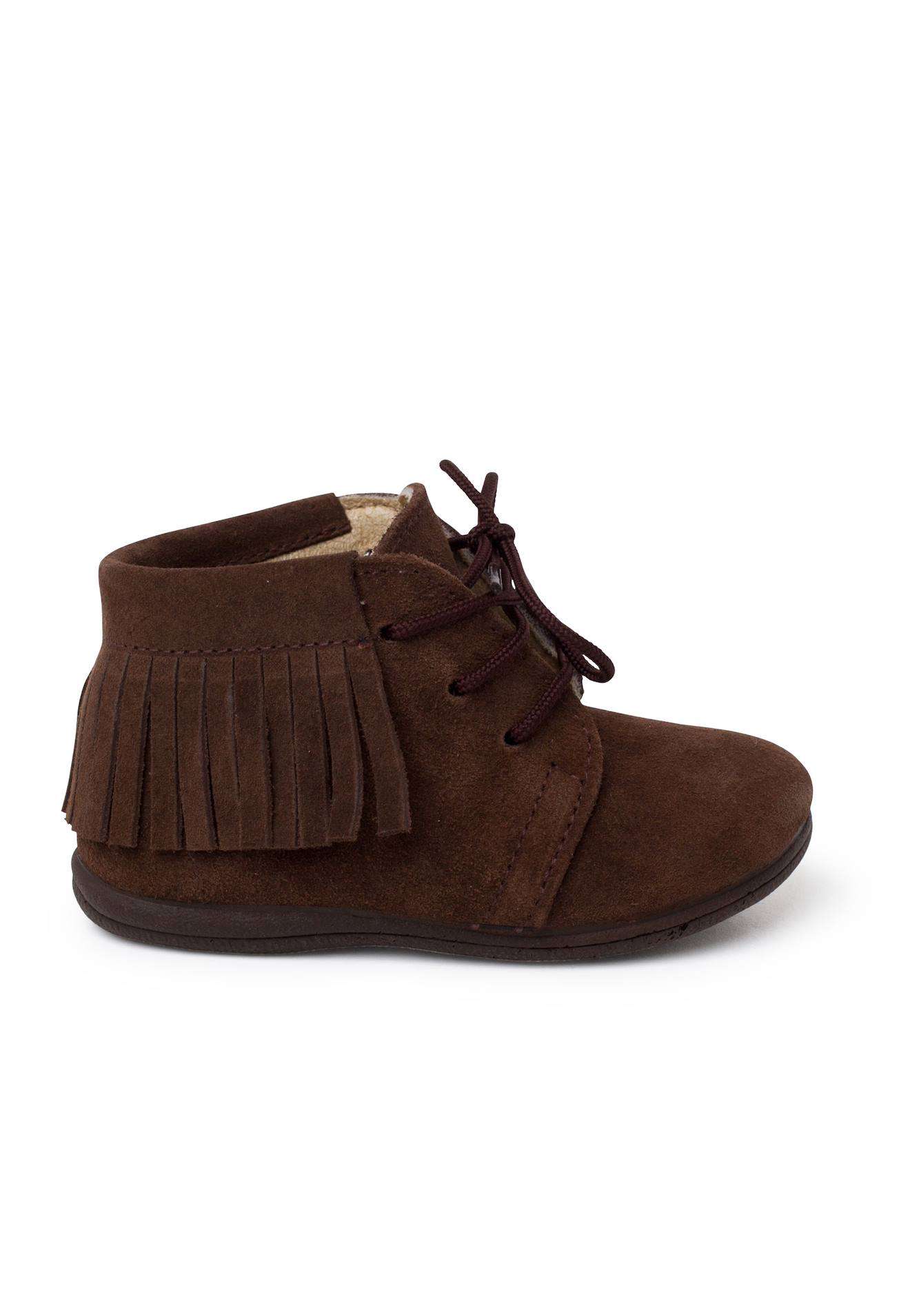 Bottes Frangées À Lacets Premiers Pas Marron Bottes Frangées À Lacets Premiers Pas Marron