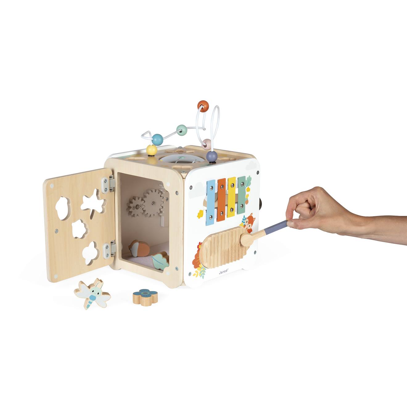 Cube d'activités 5 en 1 en bois