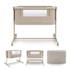 Lit bébé NESTEE GROW 2 3 en 1 évolutif avec matelas, cododo, 5 niveaux, pieds télescopiques beige  - vertbaudet enfant