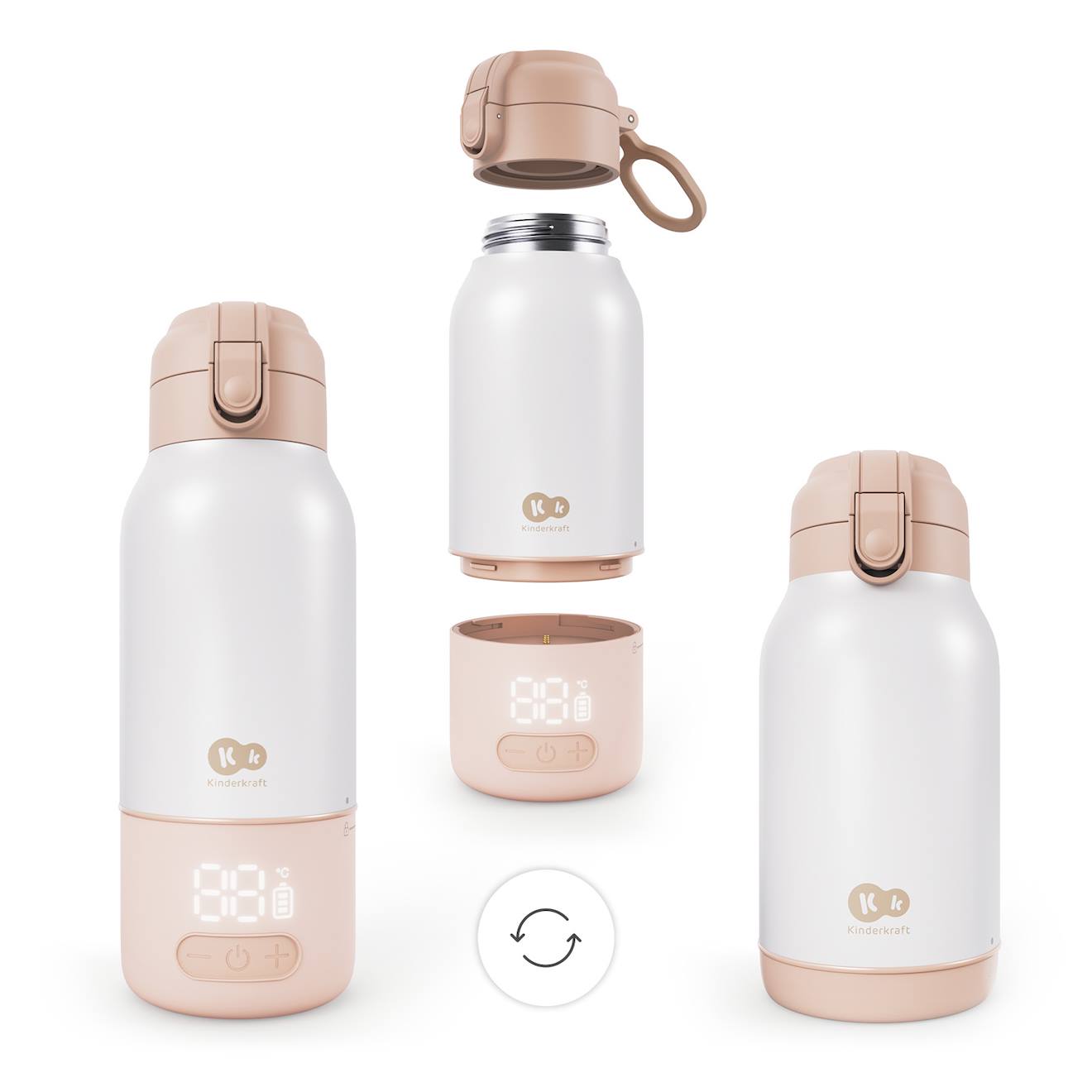 Chauffe-biberon Nomade 2-en-1 Gaja, Thermos 500 Ml, Chauffe Rapide 120 S, Maintien Au Chaud 20 H, Batterie Rechargeable Usb Beige (Kinderkraft) - Image 1