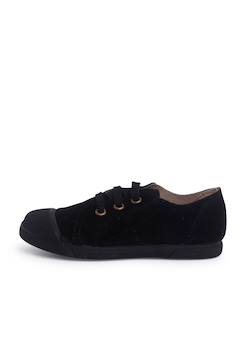 Chaussures-Chaussures fille 23-38-Baskets en suède avec embout en caoutchouc et lacets