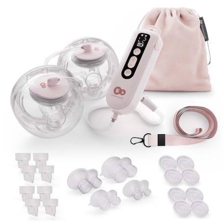 Kinderkraft - Tire-lait Électrique Double Gentleflow, 3 Modes, 9 Intensités, Mémoire Des Réglages, Sans Fil Usb-c, Jusqu’à 120 Min D’autonomie Pink