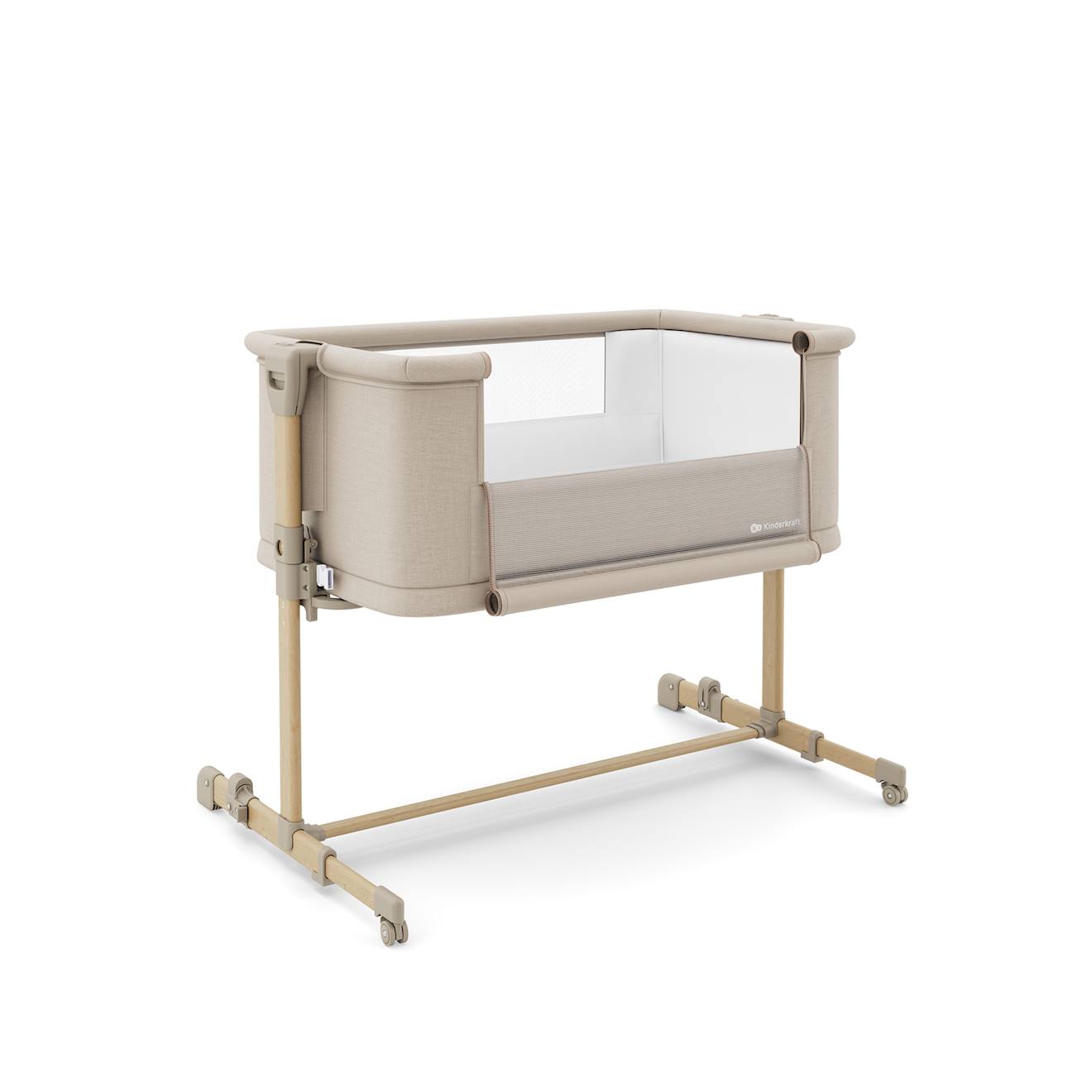 Lit Bébé Nestee Grow 2 3 En 1 Évolutif Avec Matelas, Cododo, 5 Niveaux, Pieds Télescopiques Beige Beige (Kinderkraft) - Image 4