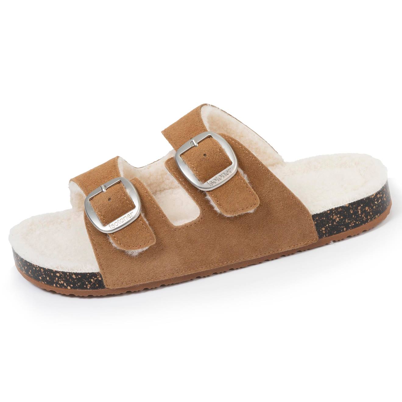 Chaussons Mules Ouvertes Ultra Confortables En Cuir Camel 55 €
