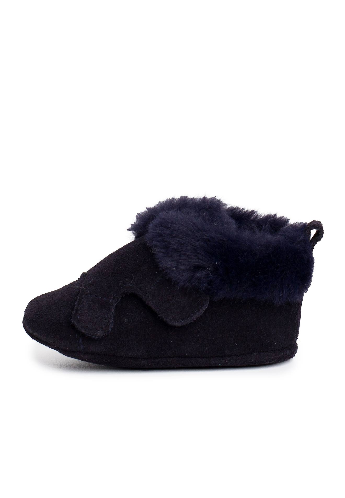 Bottines En Cuir Fourrure Velours Bleu Marine Bottines En Cuir Fourrure Velours Bleu Marine