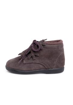 Chaussures-Chaussures fille 23-38-Bottines à lacets en daim avec ornement flocon de neige
