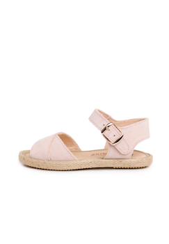 Chaussures-Chaussures fille 23-38-Sandale en suède brides croisées et semelle en jute