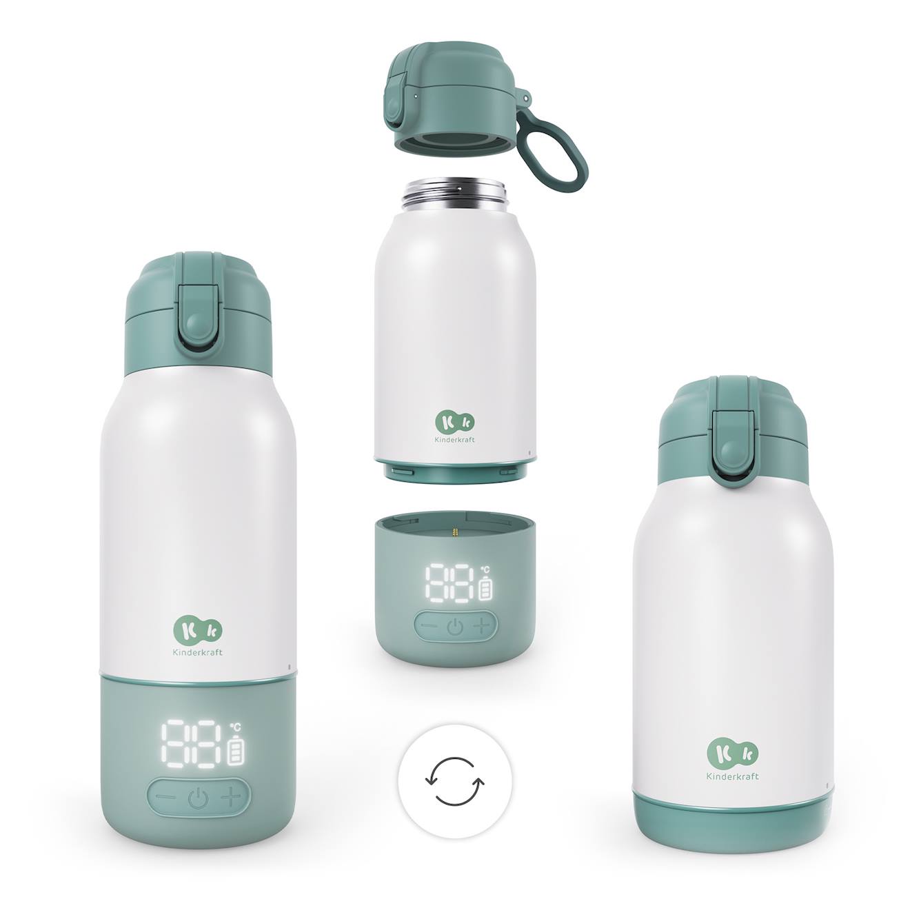 Chauffe-biberon Mobile Kinderkraft Gaja 2 En 1 Avec Thermos 500 Ml, Écran Numérique, Chauffe Rapide Et Maintien Au Chaud 20 H Vert (Kinderkraft) - Image 1