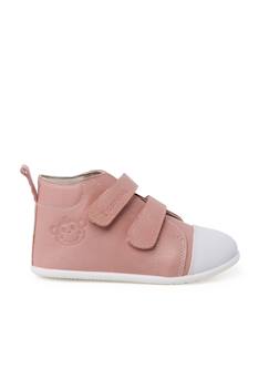 Bottine sport en cuir à bout blanc  - vertbaudet enfant