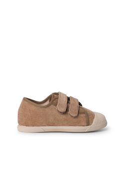 Chaussures-Chaussures bébé 17-26-Marche fille 19-26-Baskets en velours côtelé avec bout en caoutchouc et double fermeture