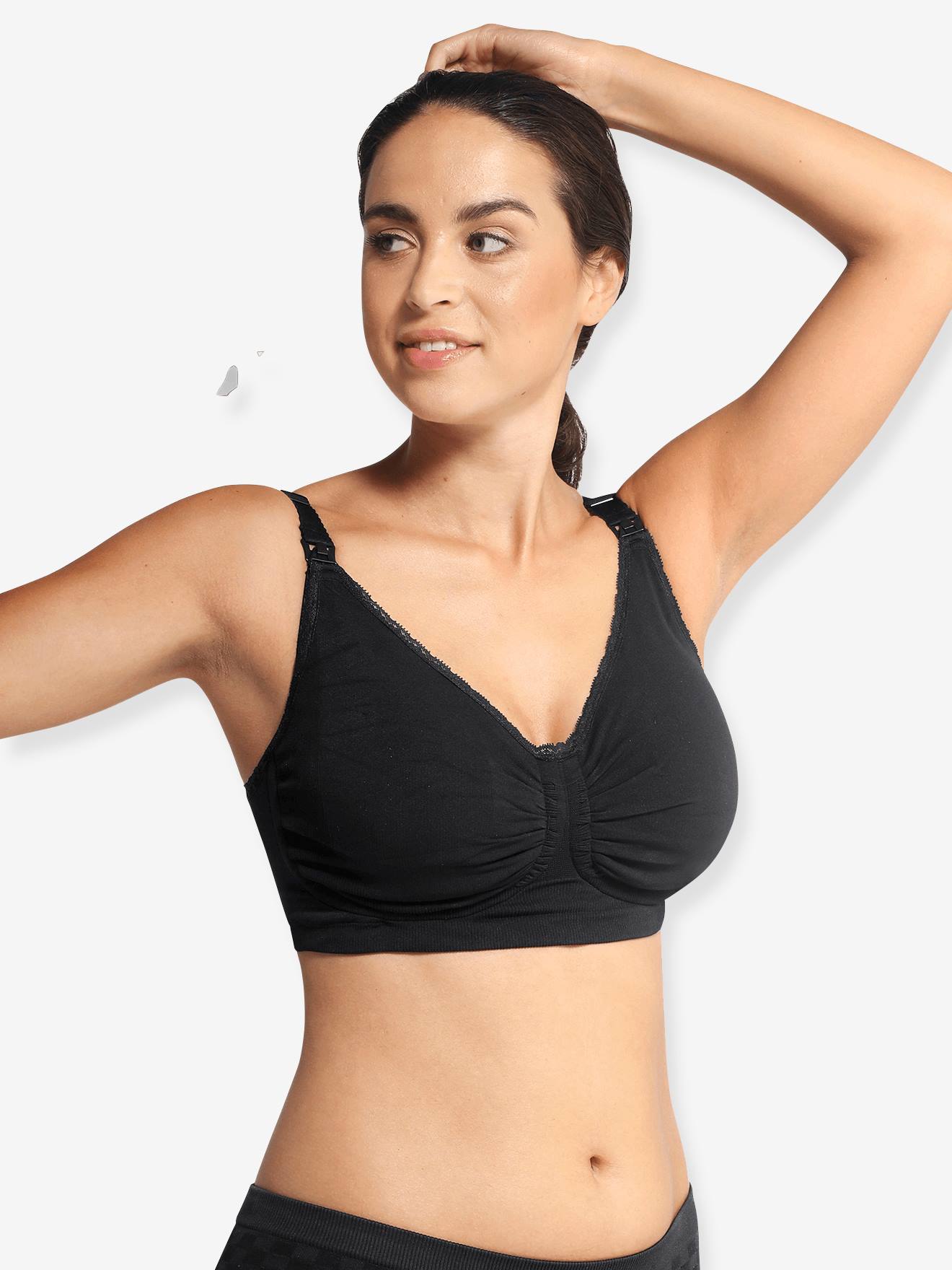 Soutien-gorge rembourré grossesse et allaitement sans coutures Carri-gel noir