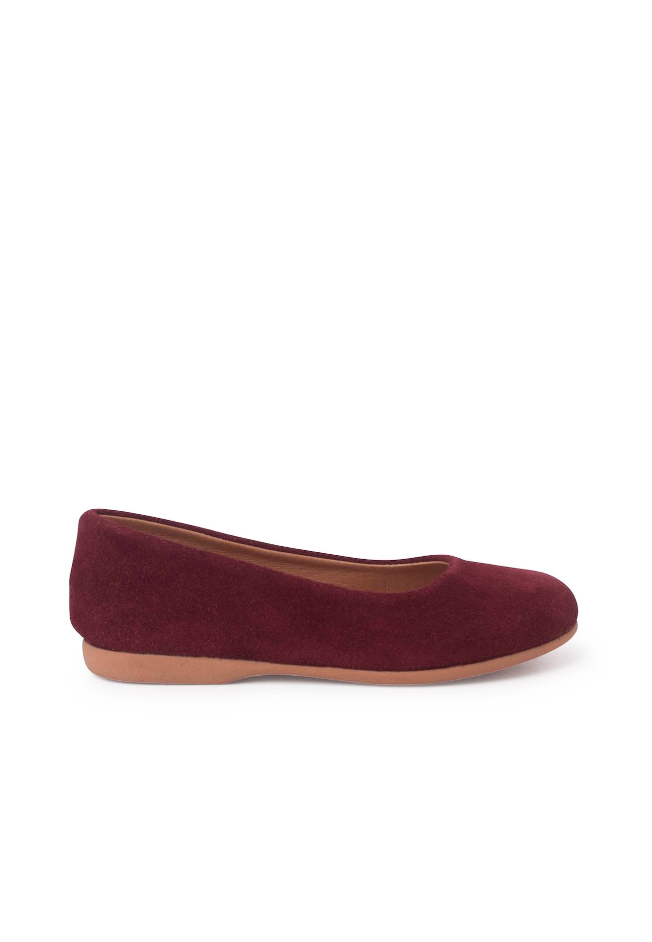 Ballerines Plates En Suède Pour Filles S Bordeaux
