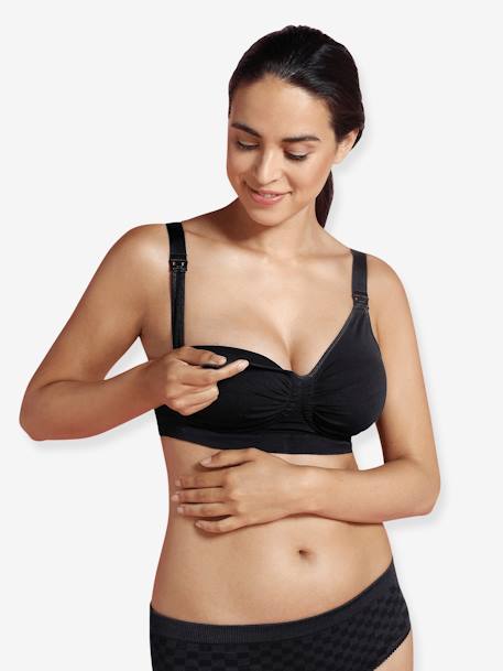 Soutien-gorge grossesse et allaitement sans coutures Carri-gel Blanc+Noir 9 - vertbaudet enfant 