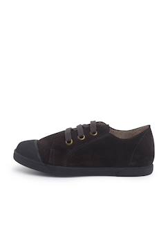 Chaussures-Baskets en suède avec embout en caoutchouc et lacets