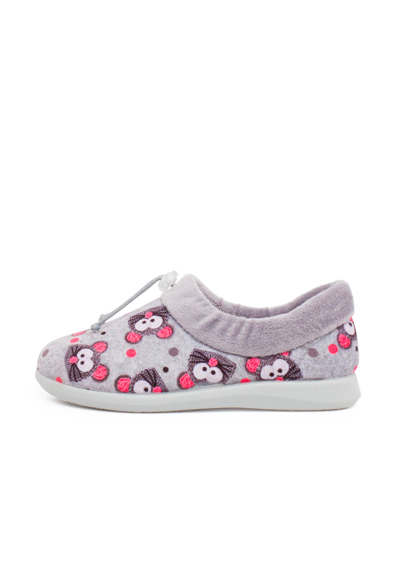 Chaussons Babouches Réglables Souris Gris Et Rose