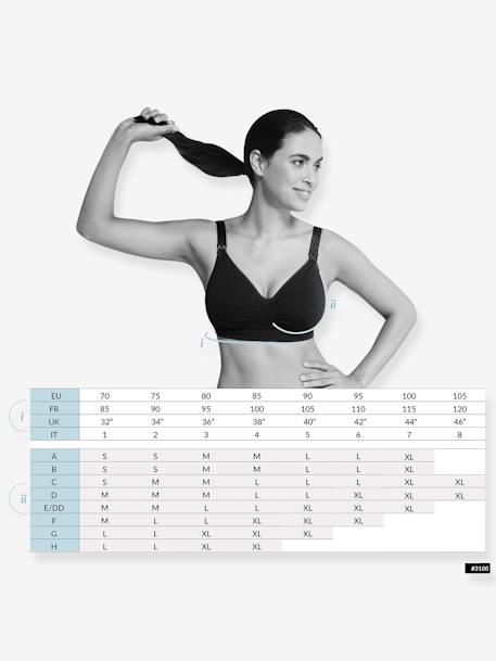 Soutien-gorge grossesse et allaitement sans coutures Carri-gel Blanc+Noir 12 - vertbaudet enfant 
