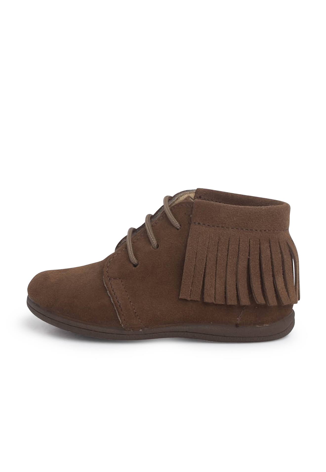 Bottes Frangées À Lacets Premiers Pas Taupe