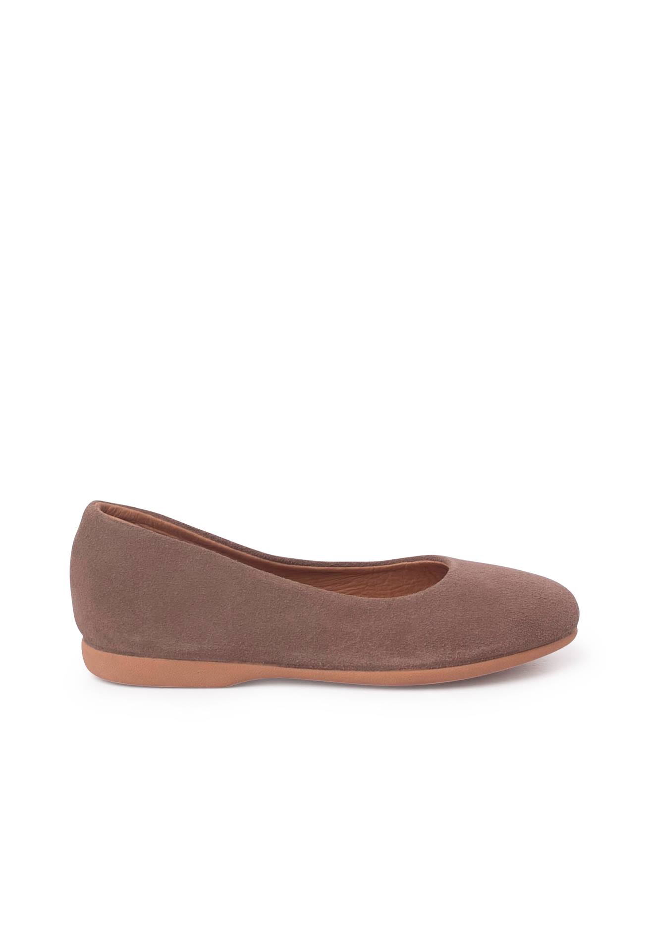 Ballerines Plates En Suède Pour Filles S Taupe
