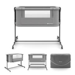 Lit bébé NESTEE GROW 2 3 en 1 pliable avec matelas, berceau cododo, roulettes, sangles de fixation gris foncé  - vertbaudet enfant