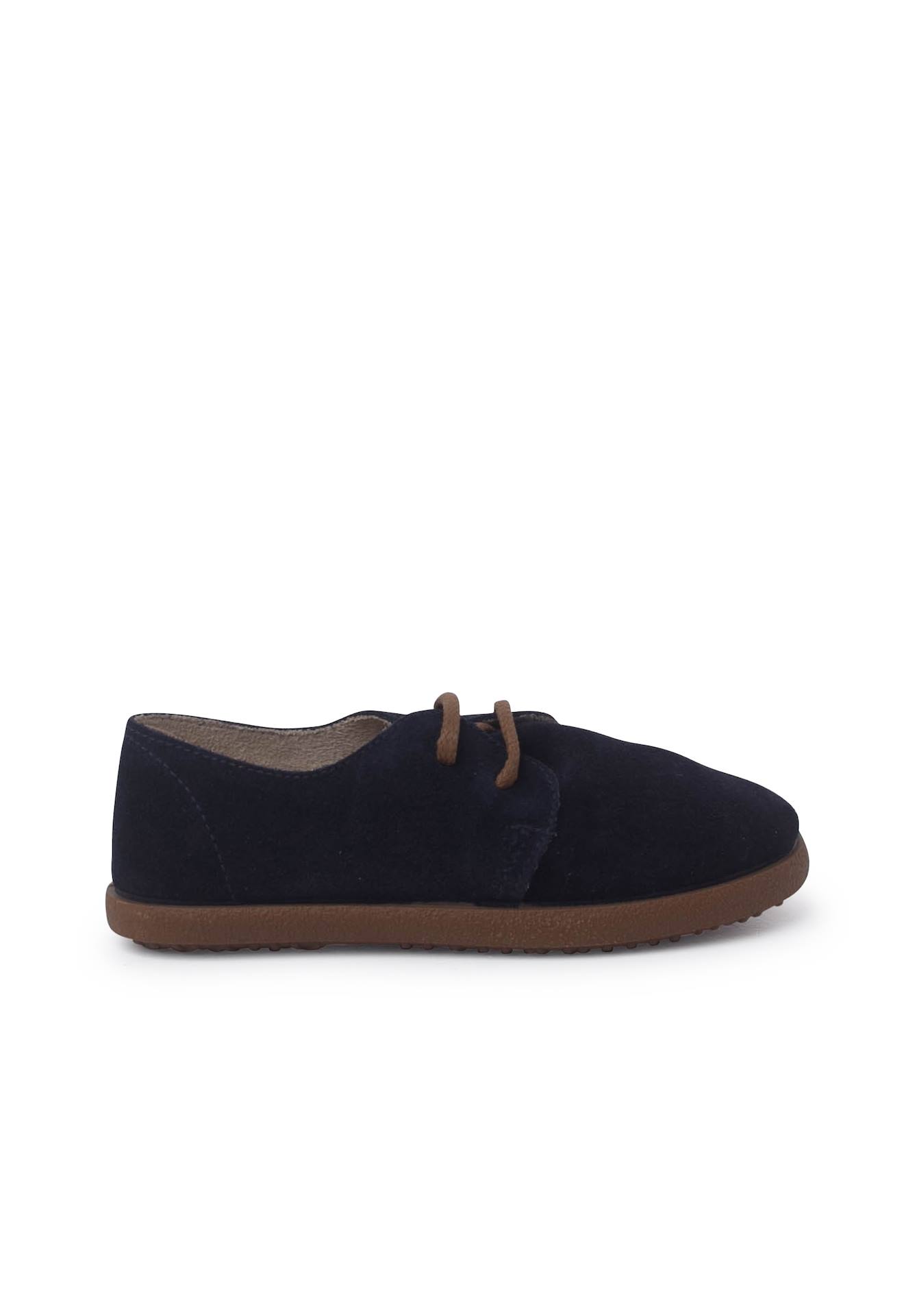 Chaussures Lacets En Sude Avec Semelle Caramel Bleu Marine 47€