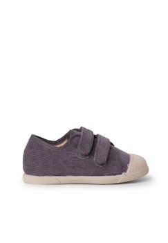 Chaussures-Chaussures bébé 17-26-Baskets en velours côtelé avec bout en caoutchouc et double fermeture