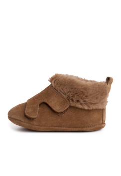 Bottines en cuir fourrure velours  - vertbaudet enfant