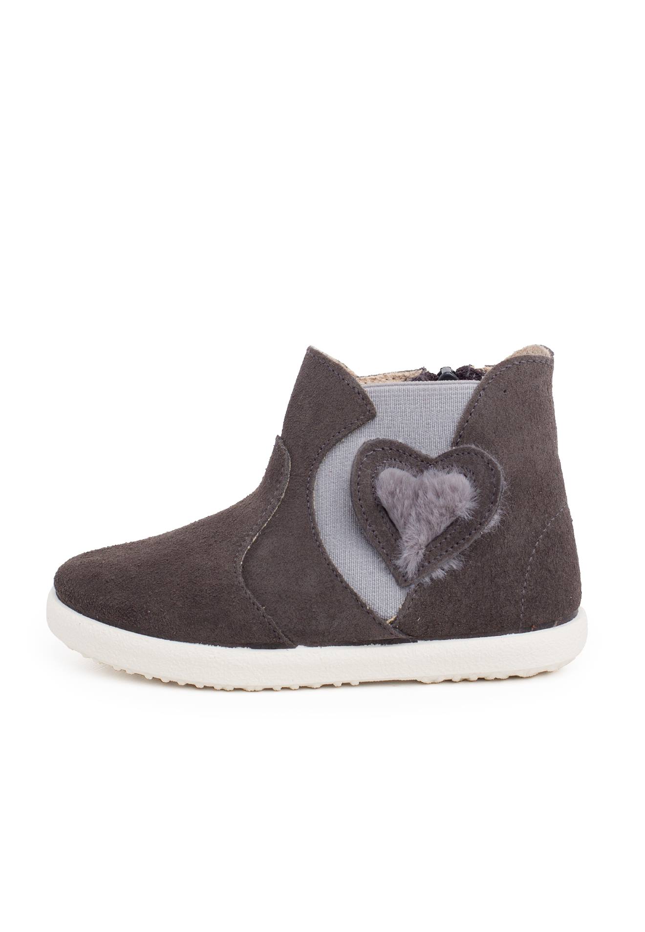 Botte Élastique Latérale Avec Coeur Gris Botte Élastique Latérale Avec Coeur Gris