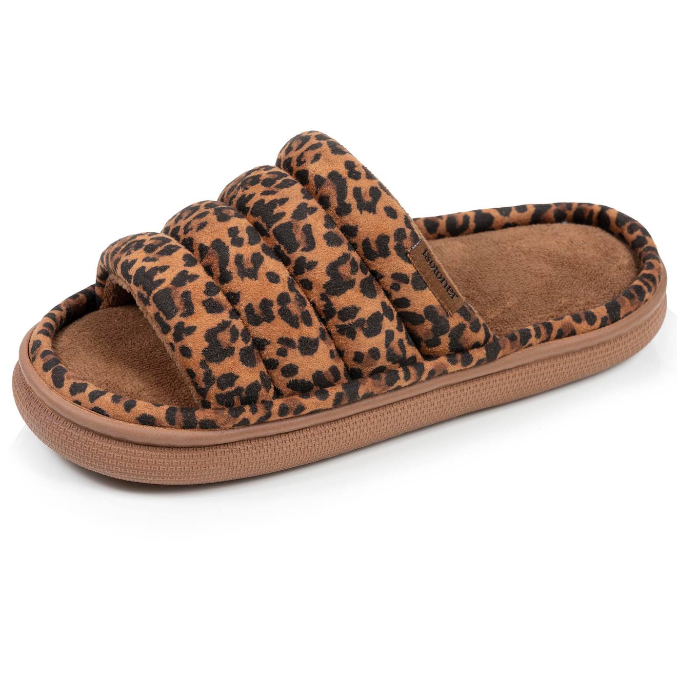 Chaussons Mules Ouvertes Velours Semelle Bloup Xtra Confort Lopard Camel 22 €