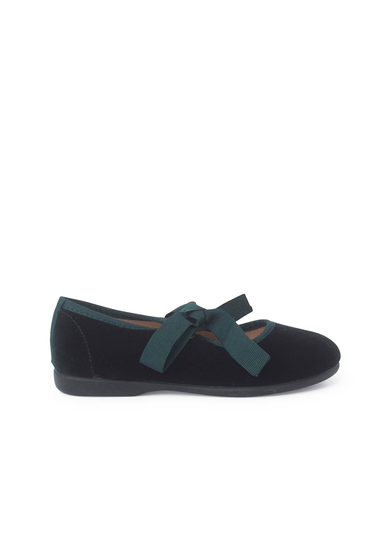 Chaussures Babies Velours Avec Nœud Gros-grain Filles Vert