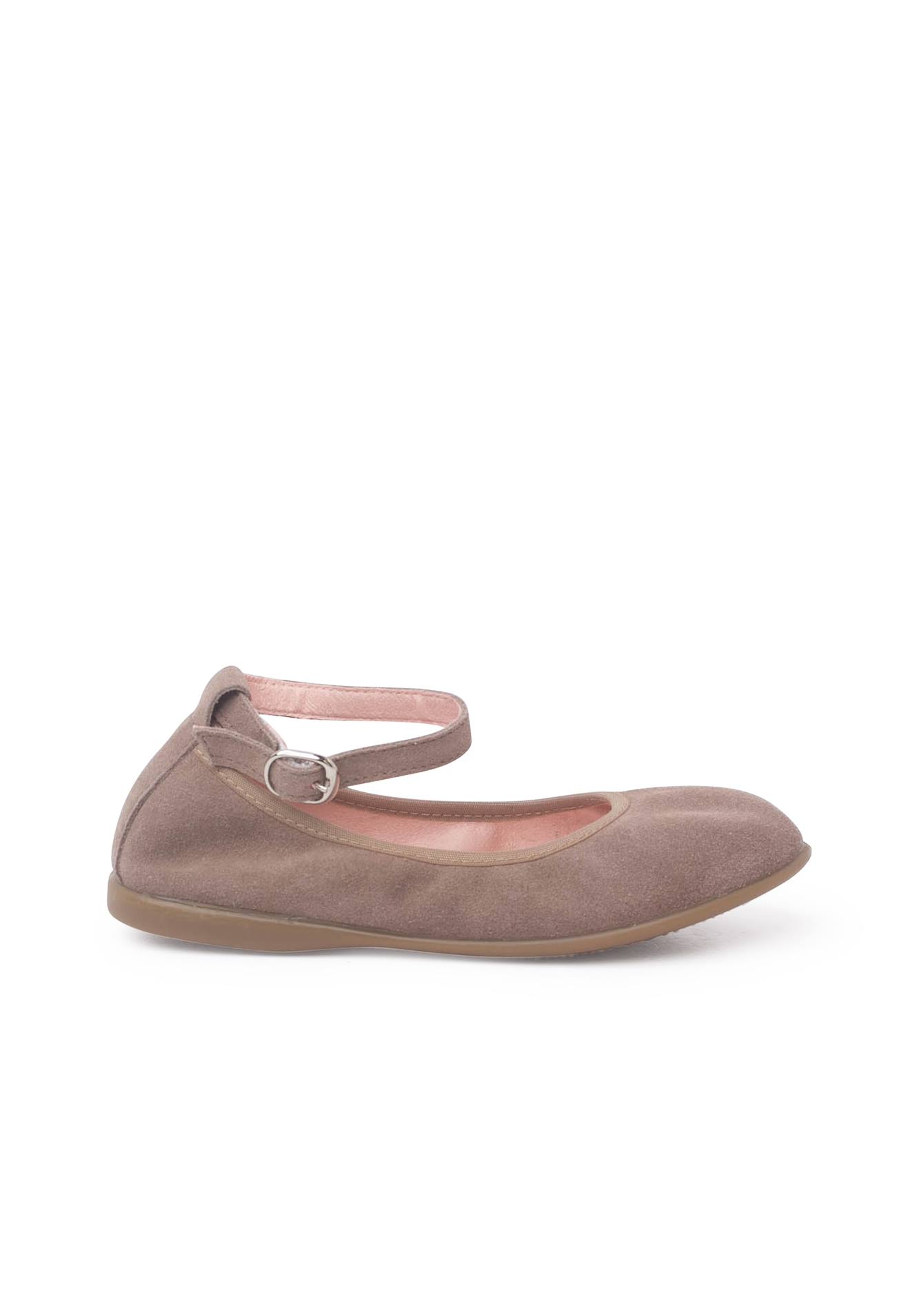 Ballerines Souples En Daim À Bride Taupe