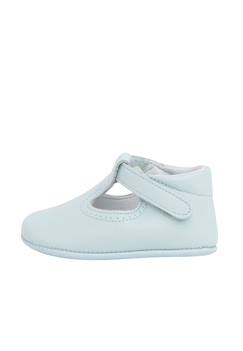 Chaussures-Chaussures bébé 17-26-Salomés en cuir avec fermeture scratch