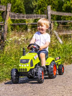 Jouet-Jeux de plein air-Sports de glisse et à roues-Tracteur à pédales claas avec remorque et capot ouvrant