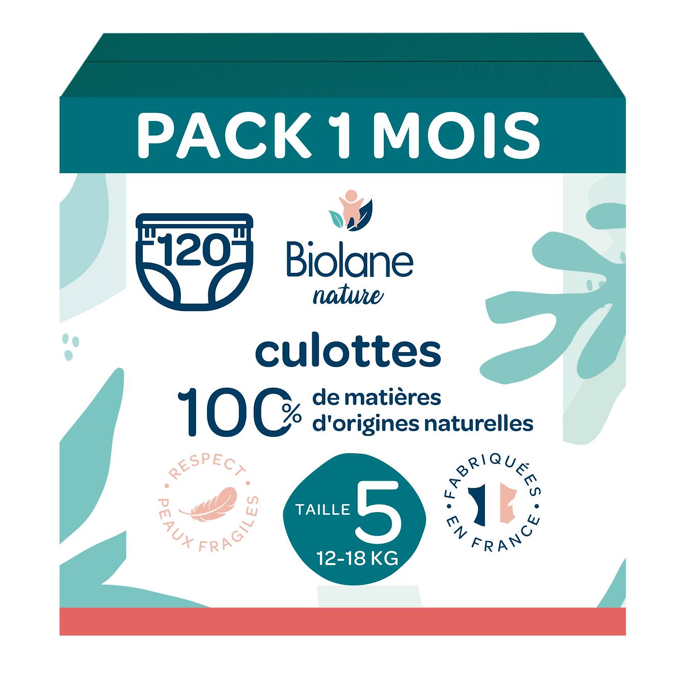 Pack 1 Mois Couches-culottes Taille 5 (12 À 18 Kg) - 120 Couches Multicolore