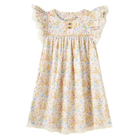 Robe cérémonie  fleurie liberty   appoline Jaune liberty 1 - vertbaudet enfant 