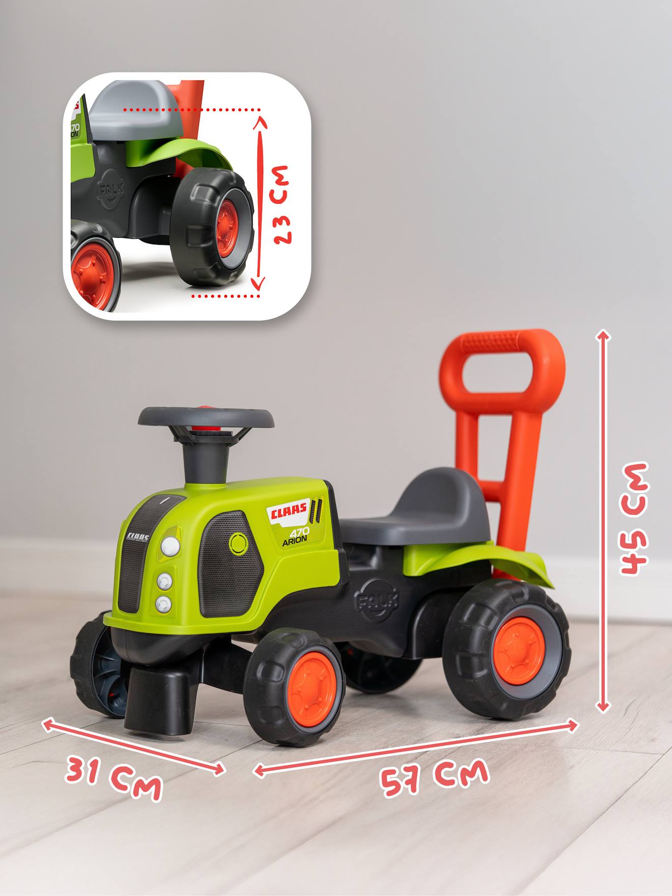Porteur tracteur Claas à roues silencieuses + remorque | 312S | FALK
