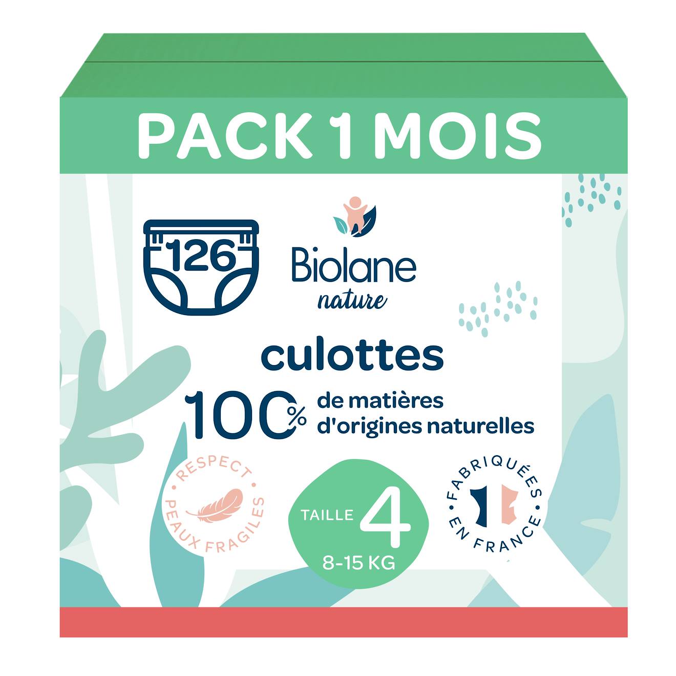 Pack 1 Mois Couches-culottes Taille 4 (8 À 15 Kg) - 126 Couches Multicolore